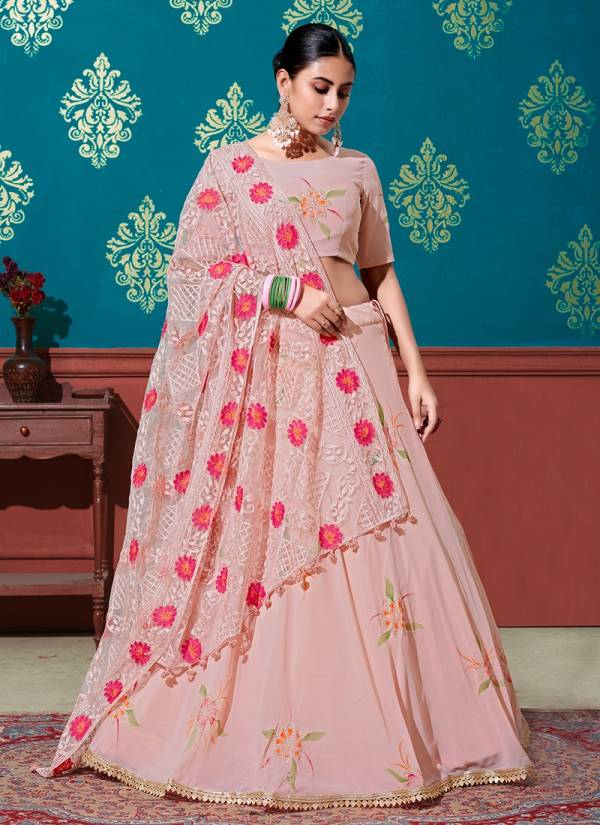 GIRLY VOL 14 Fancy Designer Wedding Wear Heavy Georgette Pigment Foil Work Latest Lehenga Choli Collection